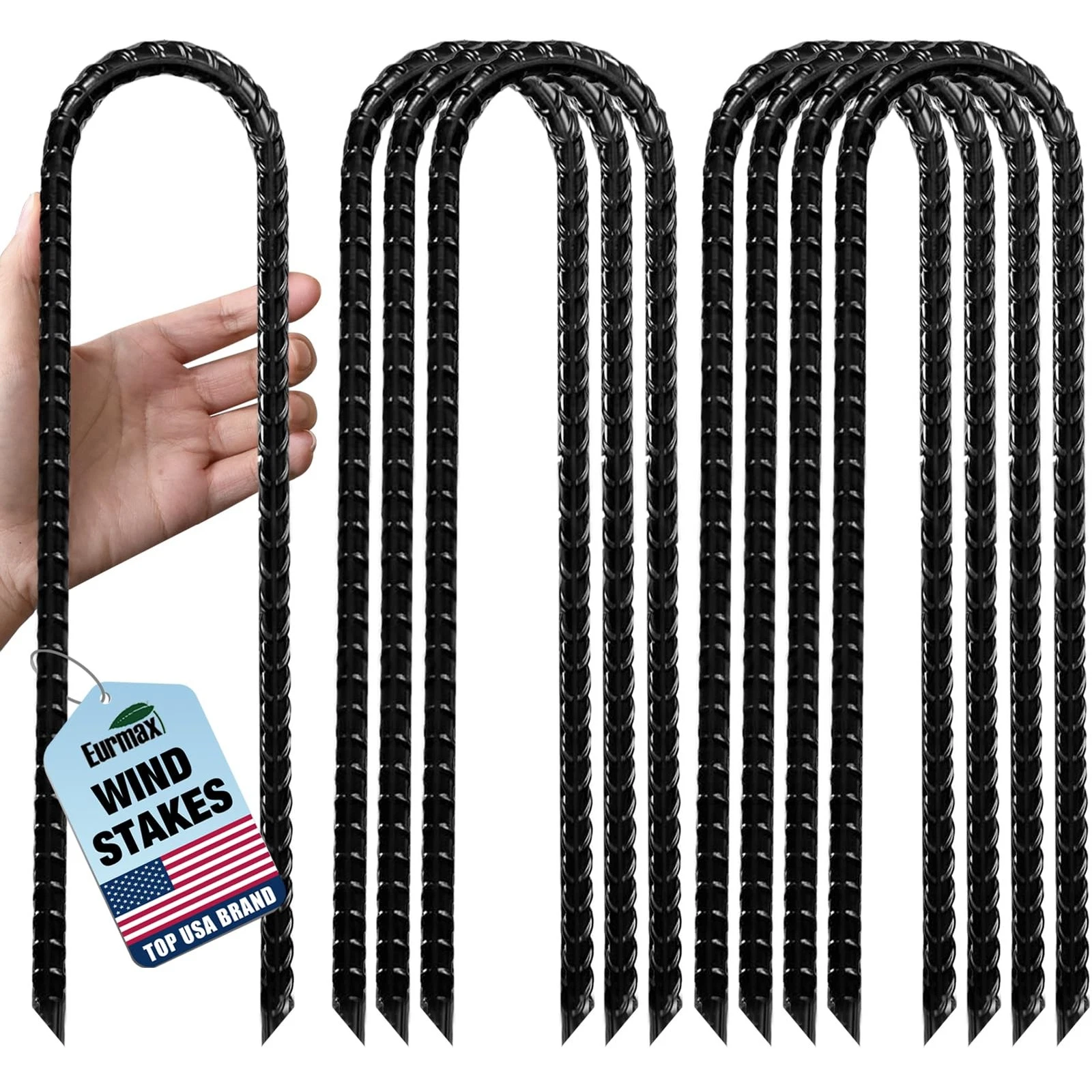 Trampoline Stakes 12 Inch 8PCS Windproof Galvanized Steel U Shape Anchor Black
Opens in a new window