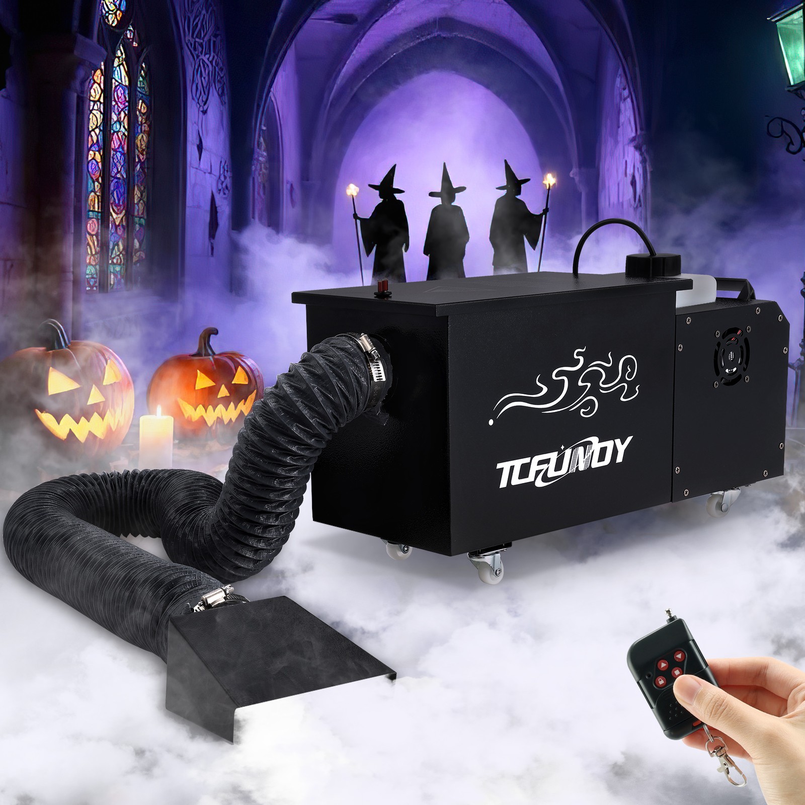 1500W Low Lying Water Mist Machine Halloween Stage Ground Fogger With DMX Remote