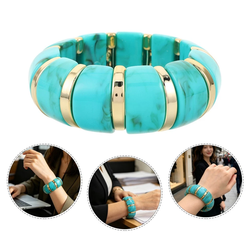 Geometrische Armbänder für Damen, Perlenarmband - Boho Manschette breites Armband - Bild 1 von 4