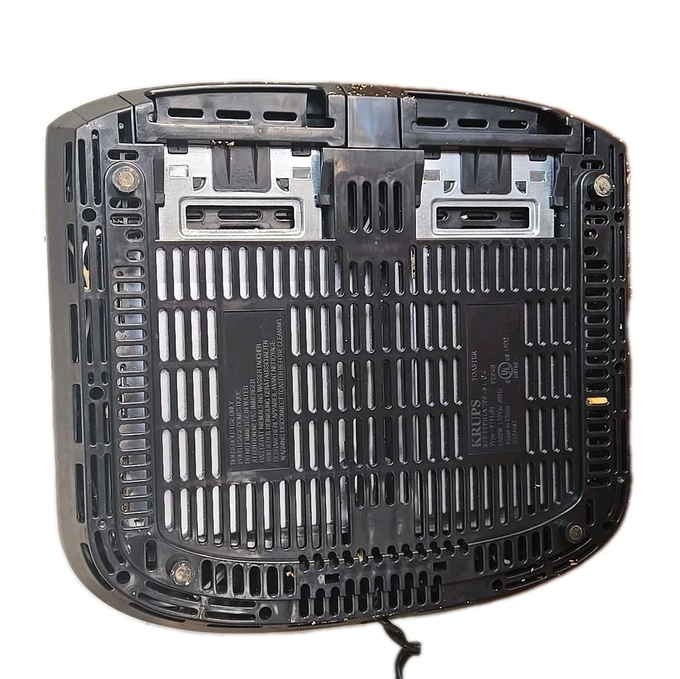 Tostadora de metal negro Krups 4 rebanadas bagel recalentamiento descongelación ajustes E105682 probado Foto 3 de 4