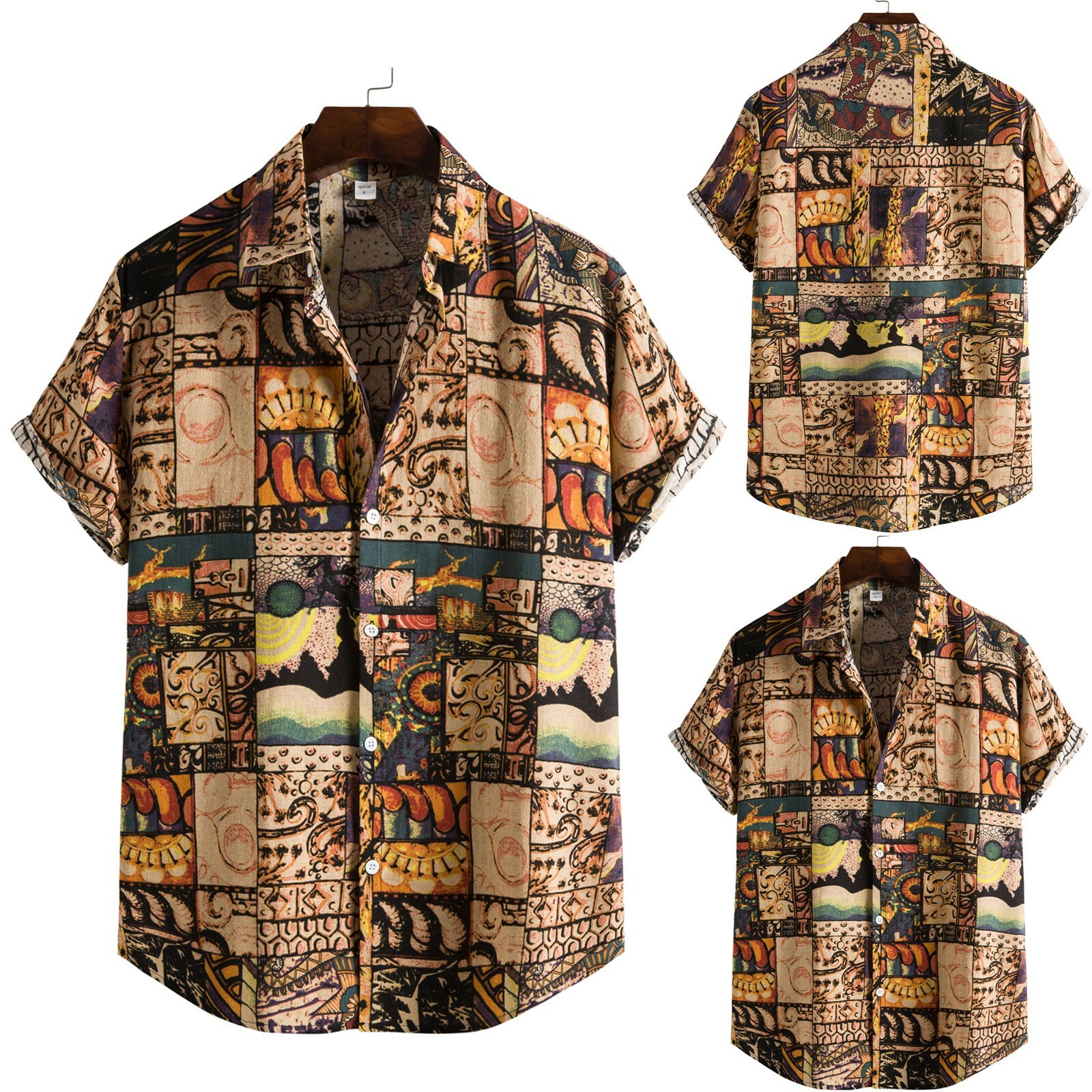 ethnic pattern printed casual shirts