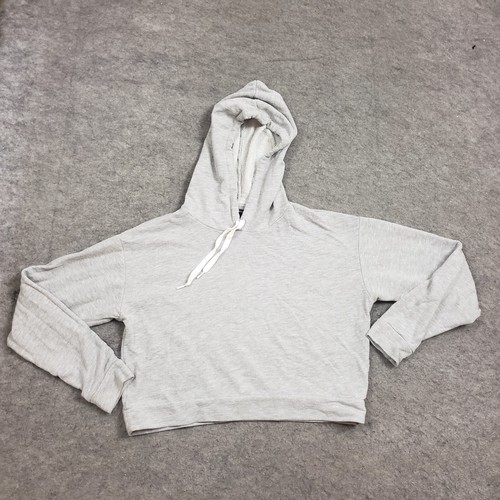 Forever 21 Sweater Womens Small Gray Jacket Hoodie Crop Pullover Casual Ladies