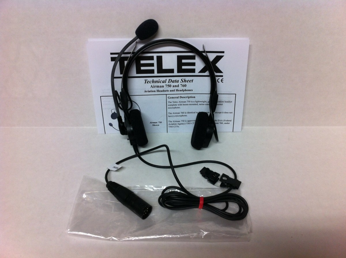 NEW (Never Used) Telex Airman 750 64300-210 Airbus XLR Pilot