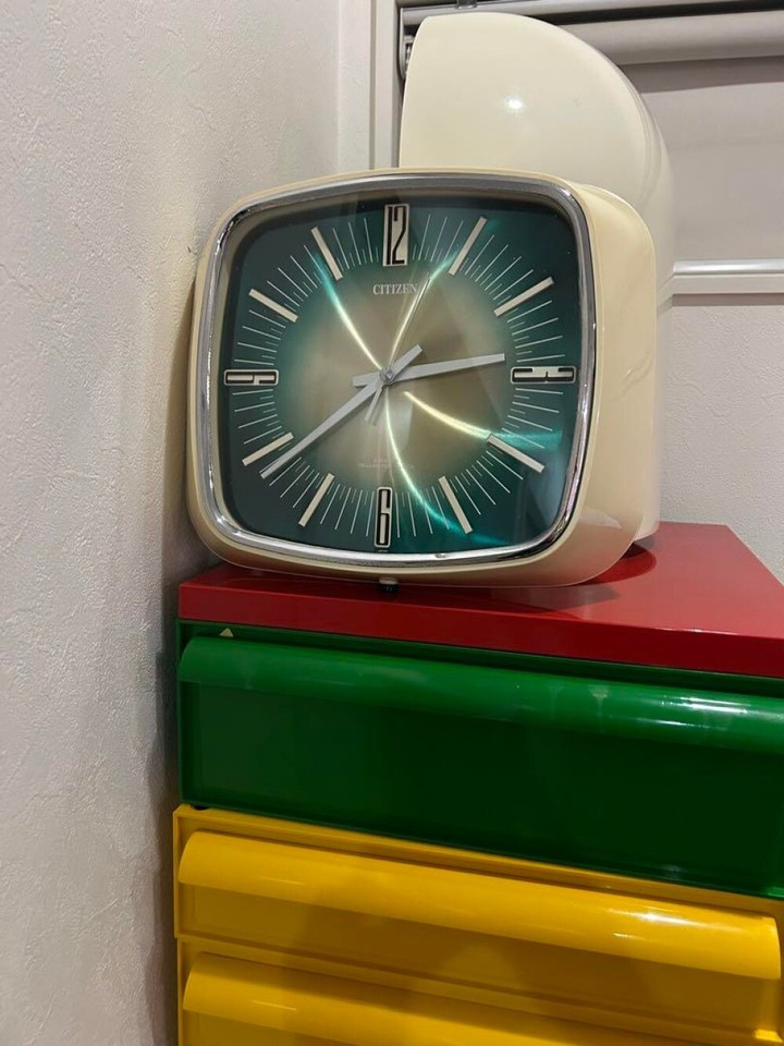 Vintage Citizen Wall Clock Transistor Battery Japan Space Age Mid