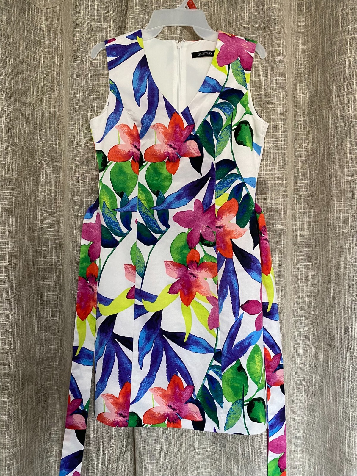 ELLEN TRACY Floral Belt Women Dress size 4