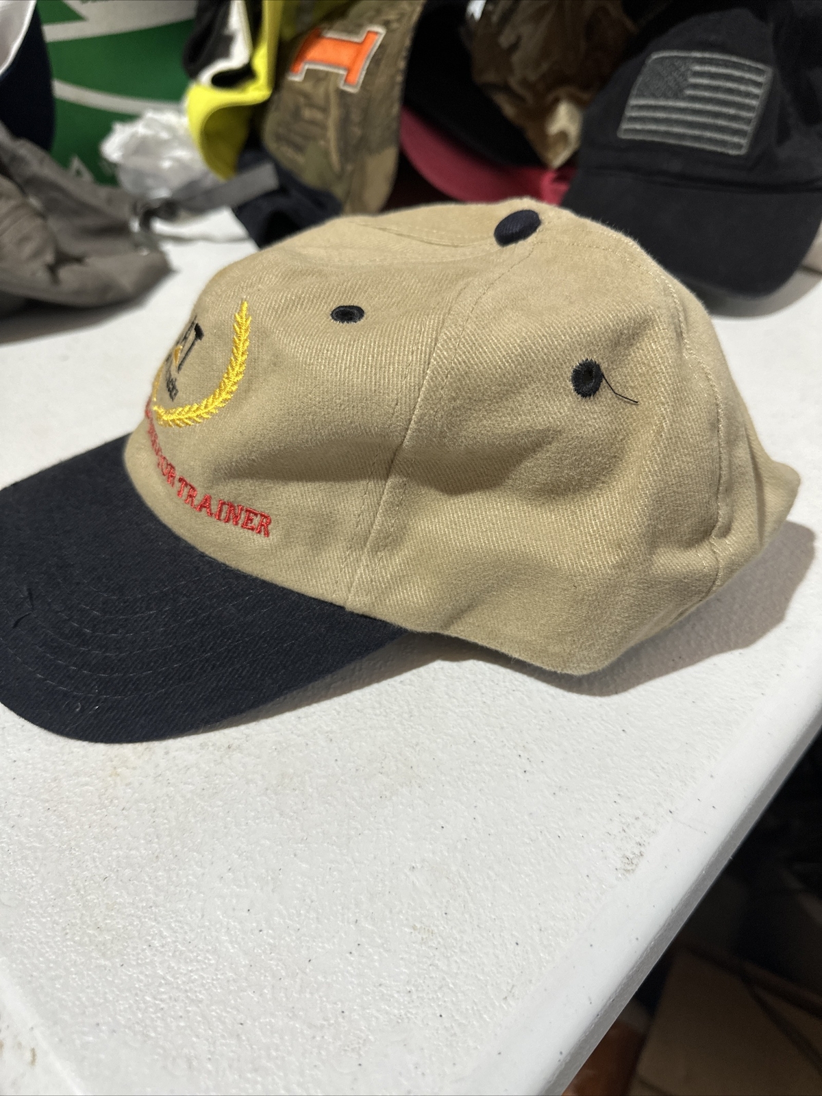 CAT Operator Trainer Hat Cap Strap Back Brown One… - image 4