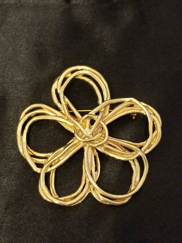 Ass't Rhinestone Gold Tone Brooch Lapel Pins Leaves, Apple, Gemini Head, Hand - Picture 2 of 27
