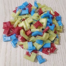 25-200PCS 22-18/16-14/12-10AWG Right Angle Female Flag Spade Terminals Connector
