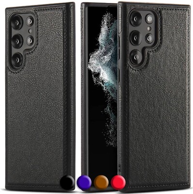 For Samsung Galaxy S26 S25 Ultra S24 Plus S23 S22 Shockproof Leather Slim Case