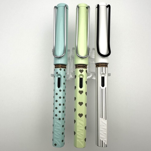Lamy Safari Fountain Pen 2021 Japan Limited Patterns Dot Heart Stripe 3 Colors F - Picture 3 of 14