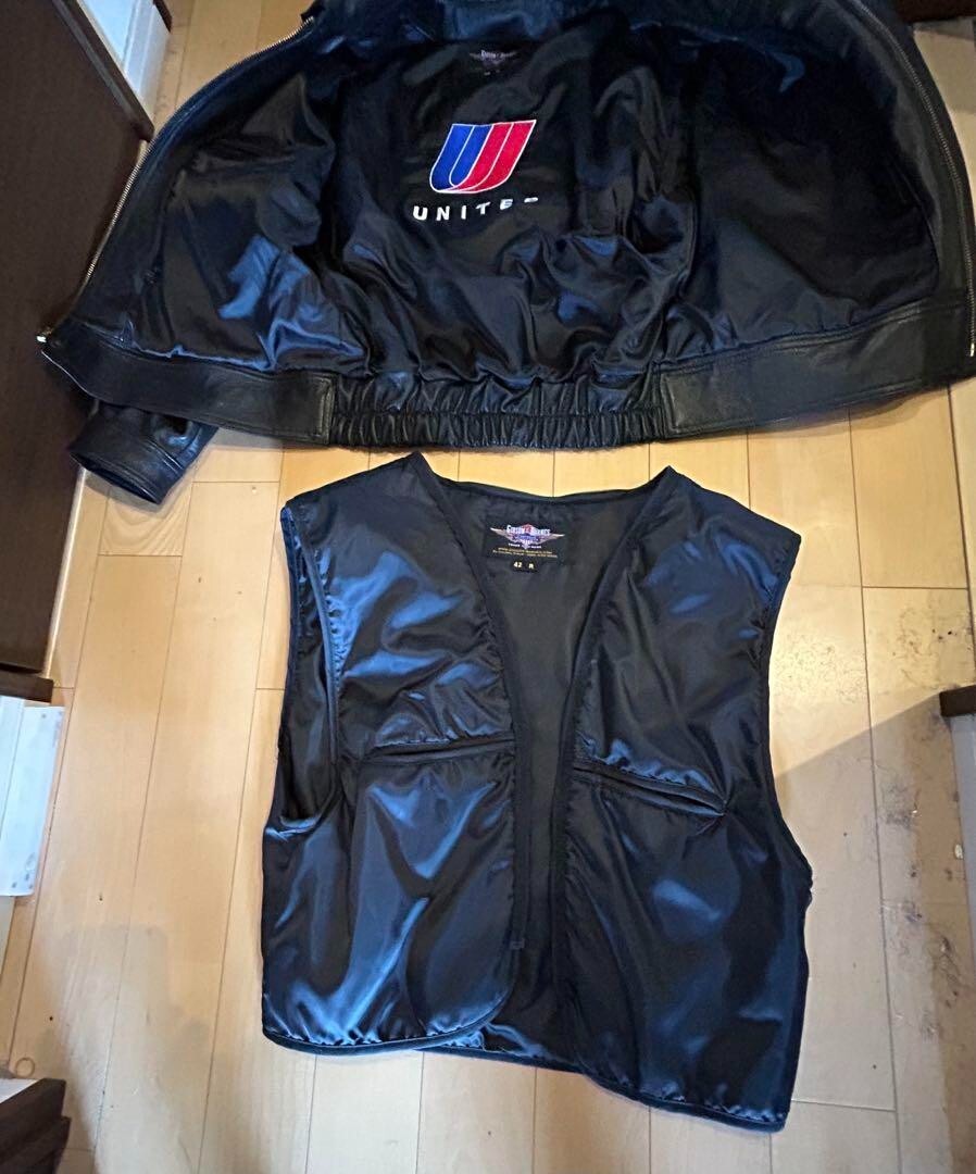 Gibson & Barnes Leather Flight Jacket Men United Airline Original 