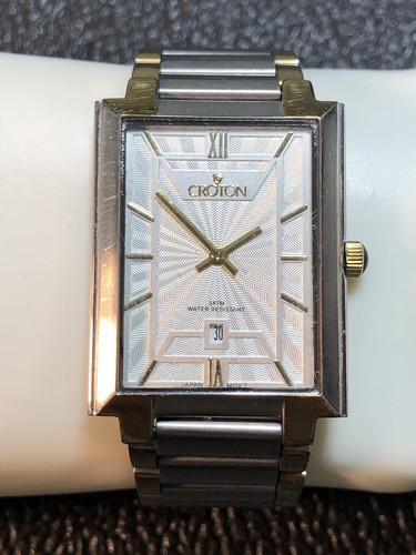Croton Men's Classic Ultra Slim Stainless Steel Tank Watch CN307418 New Battery - Picture 2 of 22