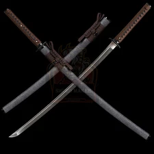 Polished Katana Clay Tempered  T10Steel Real Hamon Full Tang Samurai Razor Sharp