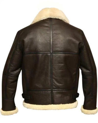 Fliegerjacke aus PU-Leder für Herren, Bomberpilot, fliegende Wolljacke DE- - Bild 6 von 10