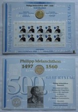 Silber Numisblatt 1/97 1997 Melanchthon + Plattenfehler Punkt über Auge(150148)