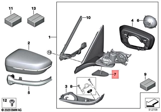 Genuine BMW Alpina B7 G11 G12 G14 G15 725d Set Mirror Base Caps 