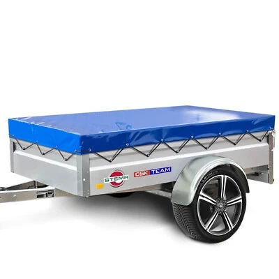 PLANE 4 YOU Anhängerplane Stema 207x114x6 in Grau Anhänger Abdeckplane PKW