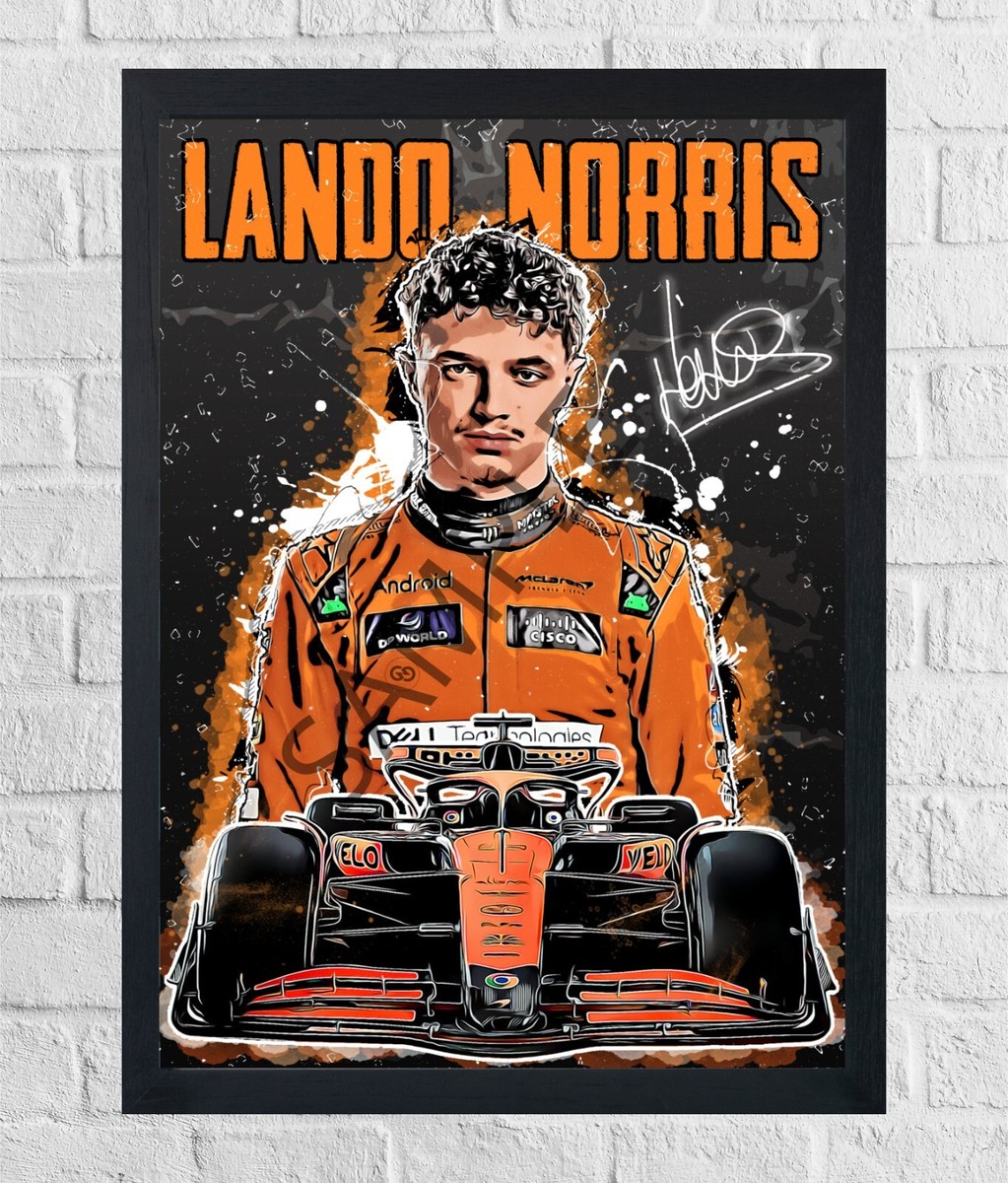 McLaren MCL34 Lando Norris サイン入りボード付き HWC Trading Lando Norris McLaren-Mercedes Gifts Printed Signed