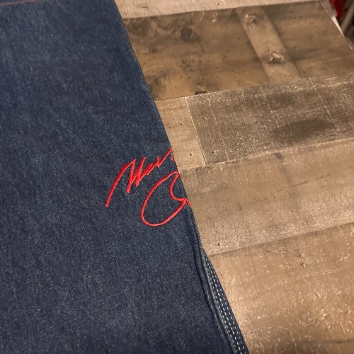 Pantalones de mezclilla vintage FUBU platino Muhammad Ali 30x33 para hombre holgados rectos Y2k difíciles de encontrar raros - Imagen 7 de 12