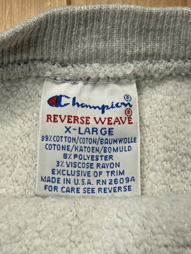 Vintage Champion Reverse Weave 80er Bryan Rundhalsausschnitt Sweatshirt Herren XL grau - Bild 6 von 6