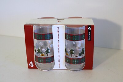 ARC INTERNATIONAL LUMINARC WOODLANDS 15 3/4 oz 5 7/8'' Set of 4 Glasses Coolers