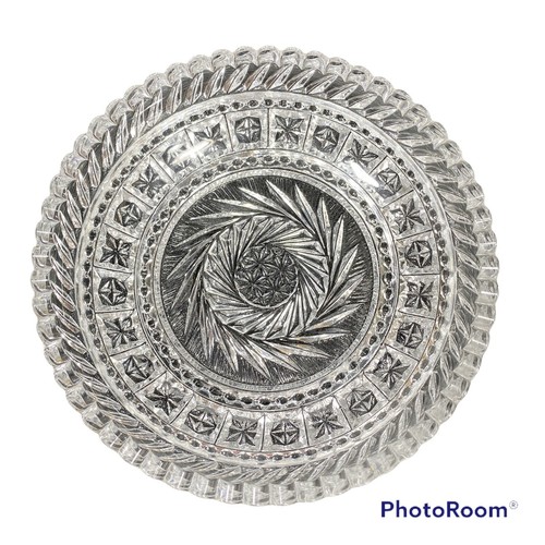 Tazón de postre Fostoria Aristocrat 5,5" borde de diente de sierra elegante cristal de plomo de colección - Imagen 3 de 5