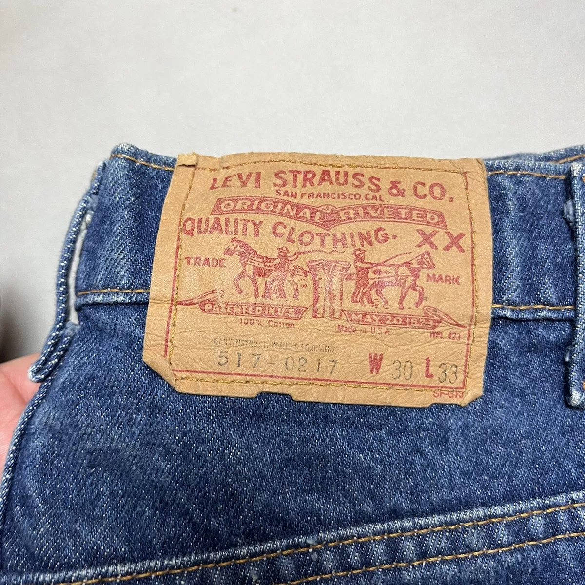 Vintage Levis 517-0217 Denim Dark Wash Jeans USA Made 30x33