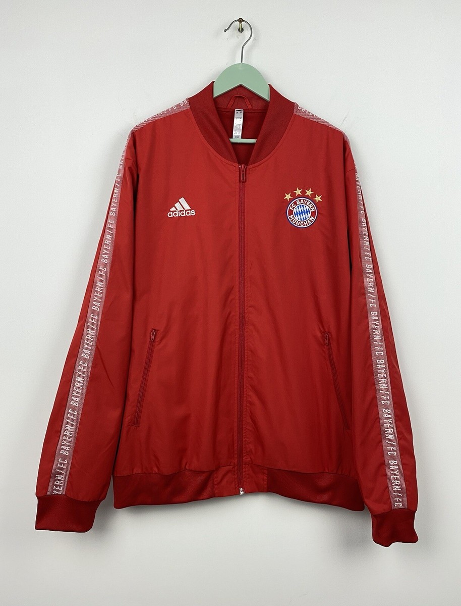 Bayern Munich Anthem 2019 2020 Football Soccer Track Jacket Adidas DX9218  XL Red