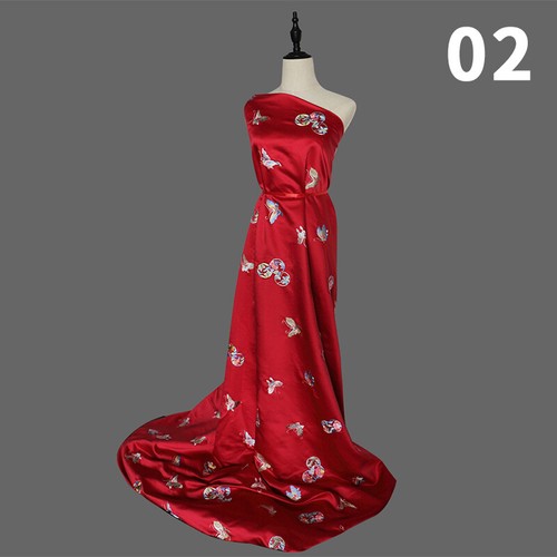 Width Peony Butterfly Jacquard 1.5M Hanfu Cheongsam Skirt Sewing Cloth Vintage - Picture 14 of 29