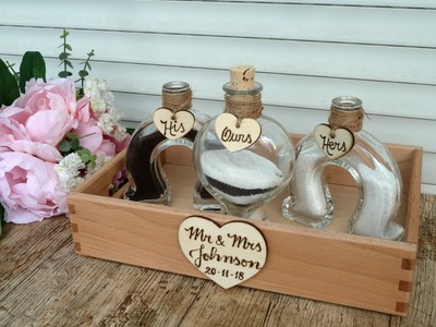 Country Barn Sand Ceremony Set Rustic Personalized Wedding Family Unity Set Ebay