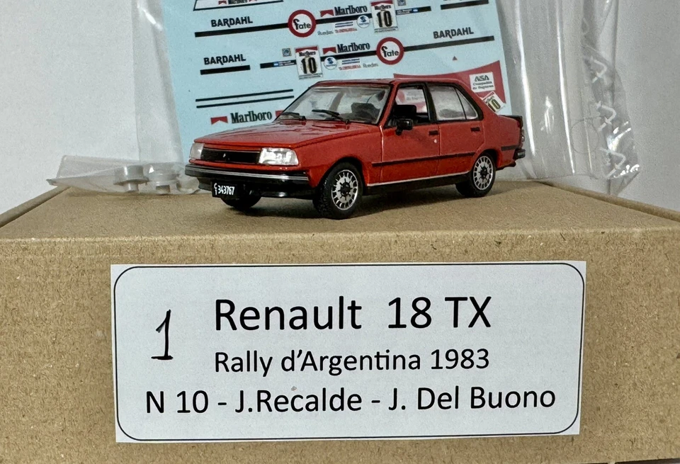 RENAULT 18 TX #10 J.RECALDE-J.DEL BUONO RALLY ARGENTINA 1983 1:43 Transkit New! - Immagine 3 di 4