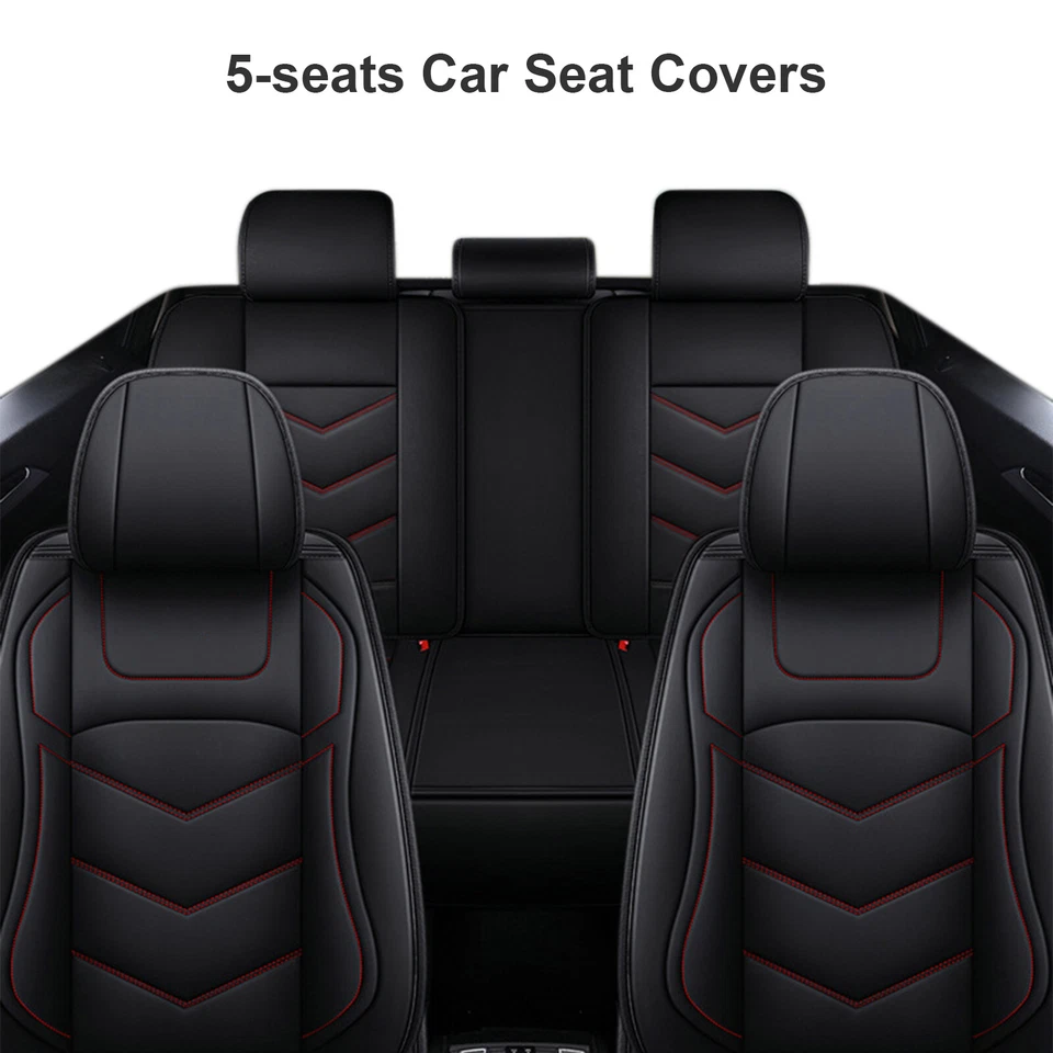 Juego completo de funda de asiento de coche de cuero PU delantera trasera para Mercedes Benz A200 C300 Foto 2 de 4