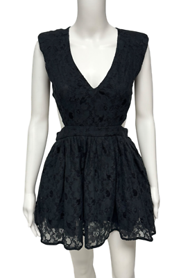 blue dress for baby girl LIZZIE LACE MINI DRESS IN BLACK – AKIRA main image 0