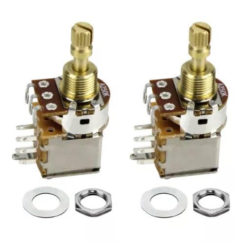 2PCS Guitar Push Push Potentiometer Pot Switch Control Short Shaft  A/B 250/500
