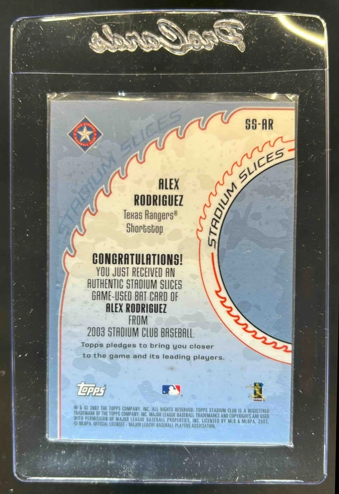 2003 Stadium Club Alex Rodriguez Slices Handle Relics Bat #SS-AR Rangers - Image 2 of 2