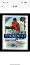 Jonah Tong Auto 2024 Panini Prospect Edition Baseball Ticket Auto Holo #67 Mets