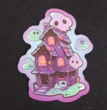 Ghost Haunted House Halloween Sticker 2.18" x 1.75" S 