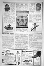 Old Print 1920 Toilet Service Shoolbred Bag Saxone Shoe Waterproofs Gsmi 20th