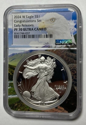 2024 W Proof American Eagle Silver Dollar NGC PF70 Ultra Cameo Congratulation