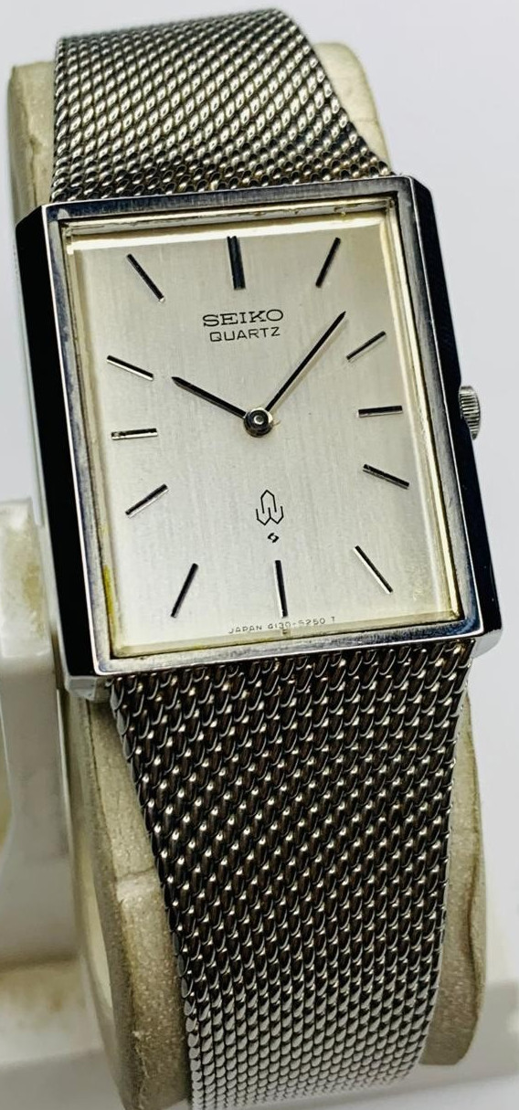 Dial Vintage Watch Seiko Quartz Rare Men's Tank 4130-5250 White - vintagewatches.pk