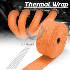 Orange Exhaust Pipe Insulation Thermal Heat Wrap 2 X 50 Motorcycle Header