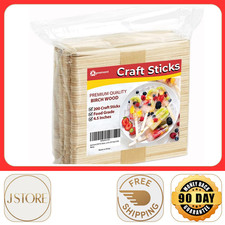 200 Pcs Natural Wooden Food Grade Sticks - Ice Cream Stick - Popsicle 4.5 inch