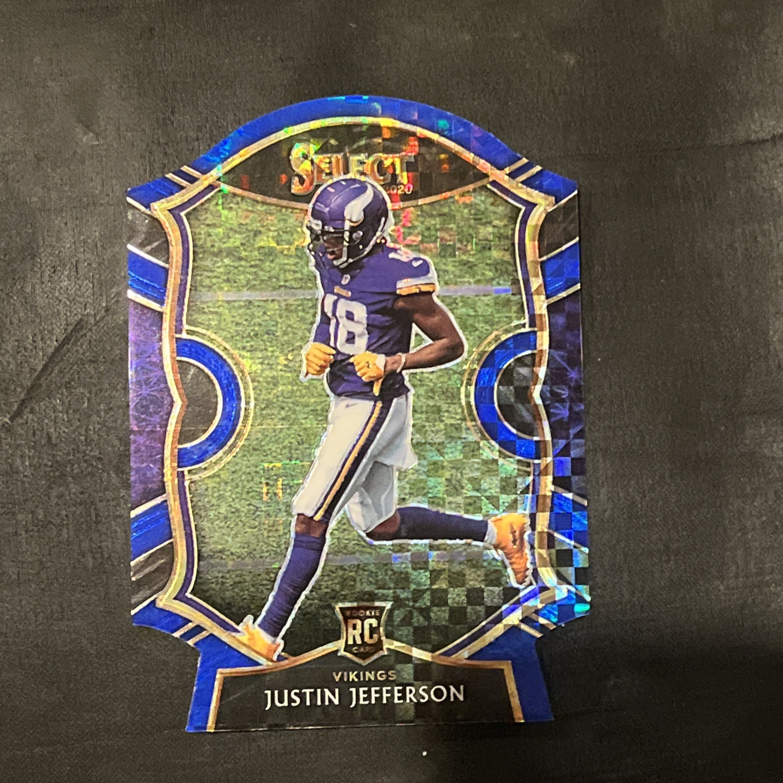 2020 Panini Select - Concourse Justin Jefferson #61 Blue Prizm Die-Cut (RC)