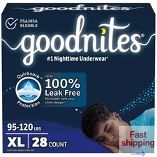 Goodnites Boys' Nighttime Underwear - Size XL Count 28