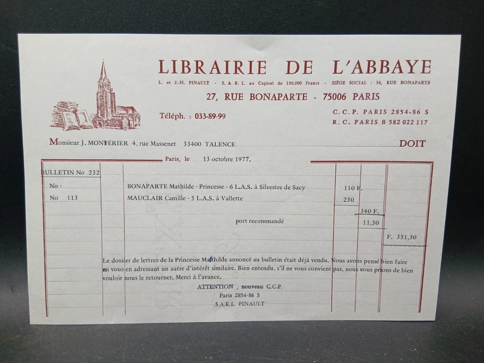 BONAPARTE - 5 L.A.S. sur papier timbré du chiffre couronné - Photo 3/4