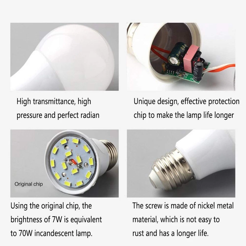 12V Low Voltage LED Light Bulbs - Daylight 7W(Only for 12-36V), Pack of 2 - Image 3 of 4