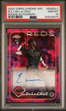 2024 Topps Chrome Update Elly De La Cruz Magenta Rookie Auto /299 Reds RC PSA 10