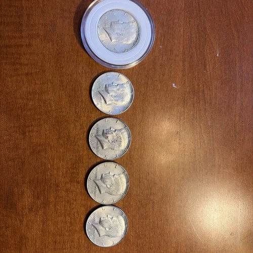 Lot of 5 1964-1968 Kennedy Silver Half Dollars In EF-BU Condition