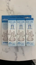 3 X Dr. Brown's 6 Pk Natural Flow Anti-Colic Nipple Level 2 Medium Flow  3m+ NEW