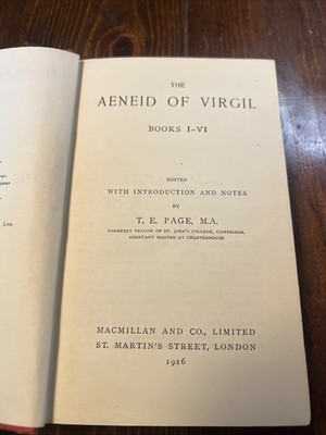 The Aeneid of Virgil ~ With Intro And Notes~ 1926, Macmillan